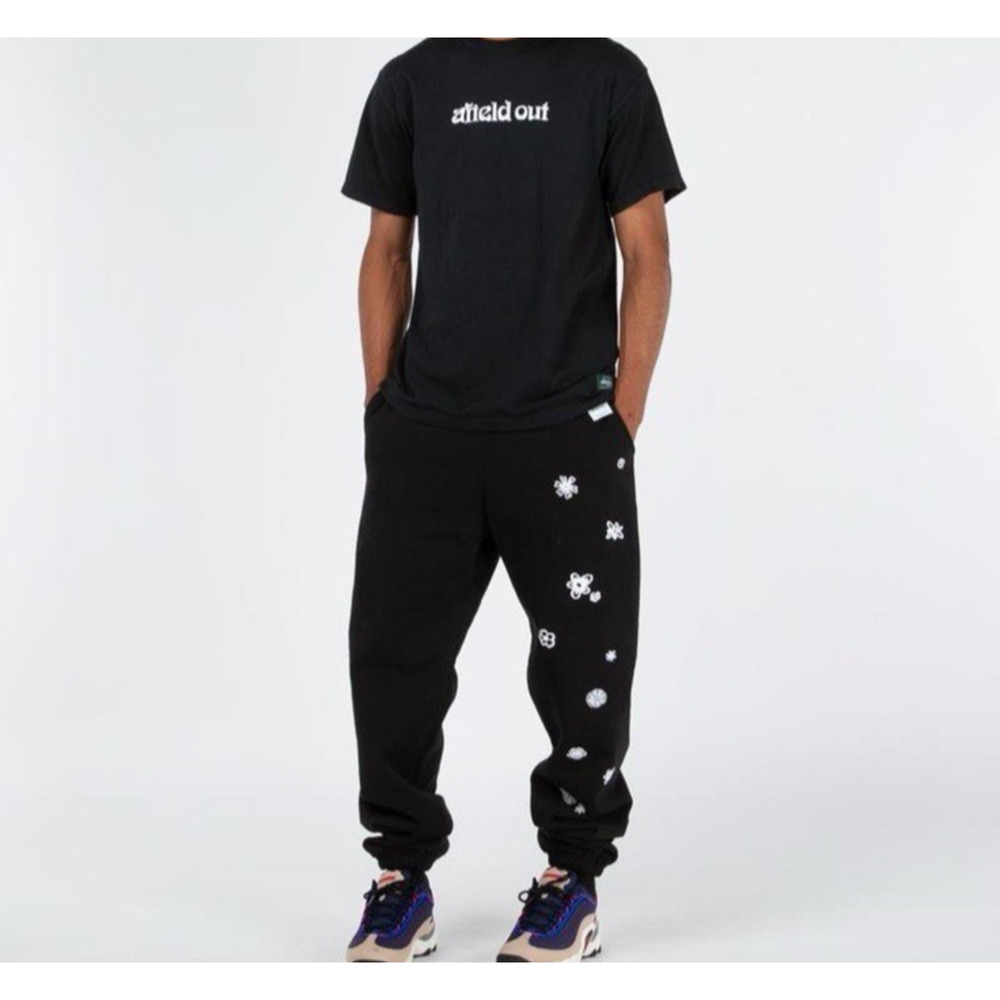 Afield Out Blossom Sweatpants Size Small Black Floral Made in USA